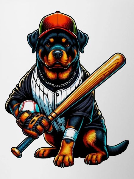 Chien de baseball Rottweiler