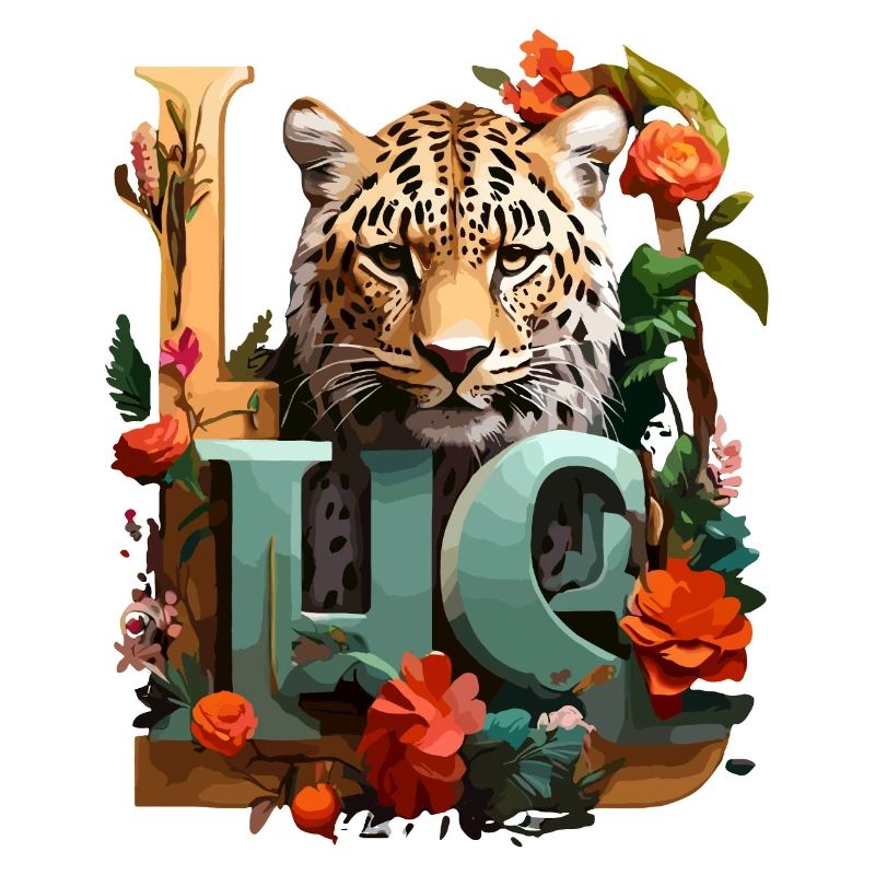 Tiger und Blumen Liebe