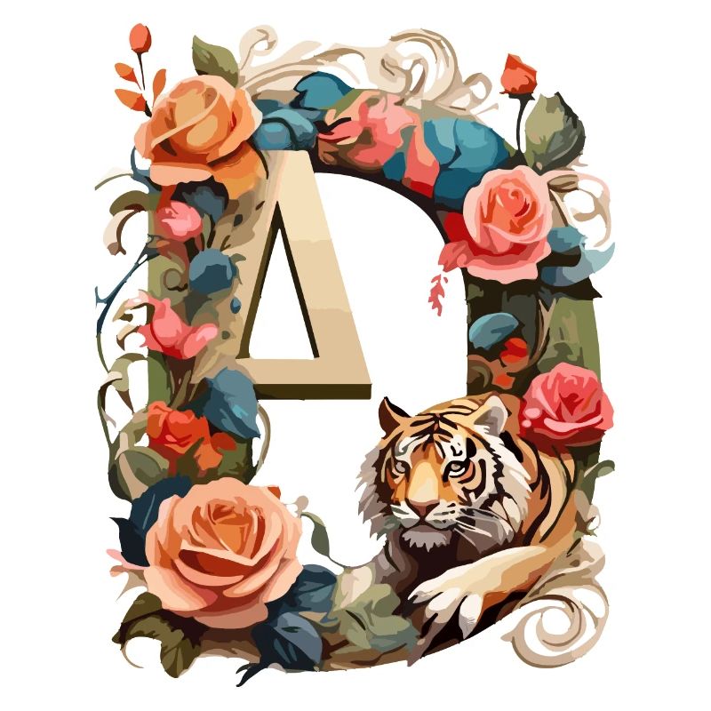 Tiger and Flowers Ring