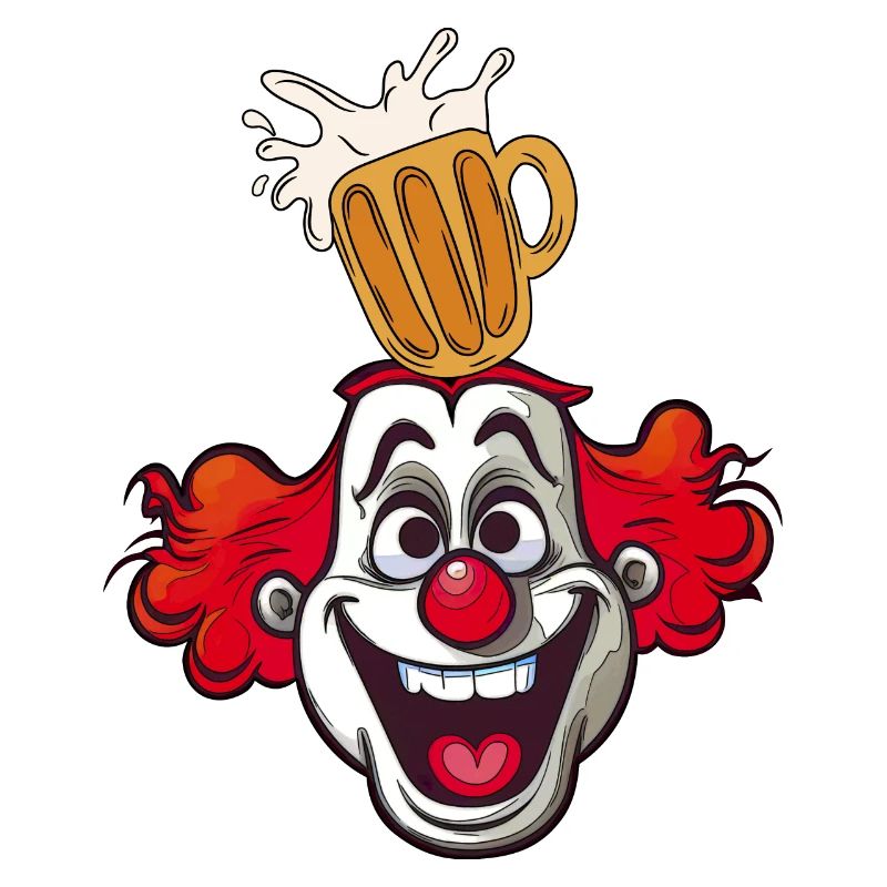Clown mit Bierglas Splash Karnevalkostüm