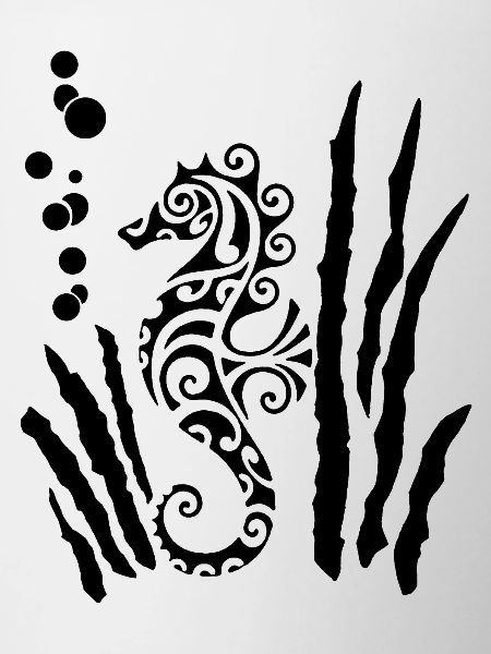 Hippocampe tribal noir