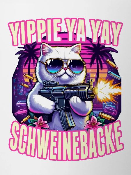 Cat Saying Funny Minigun Gamer GTA