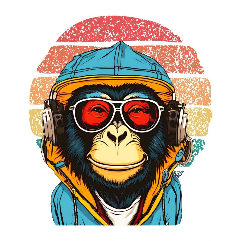 Chill Monkey Sunglasses Relaxed Chimpanzee