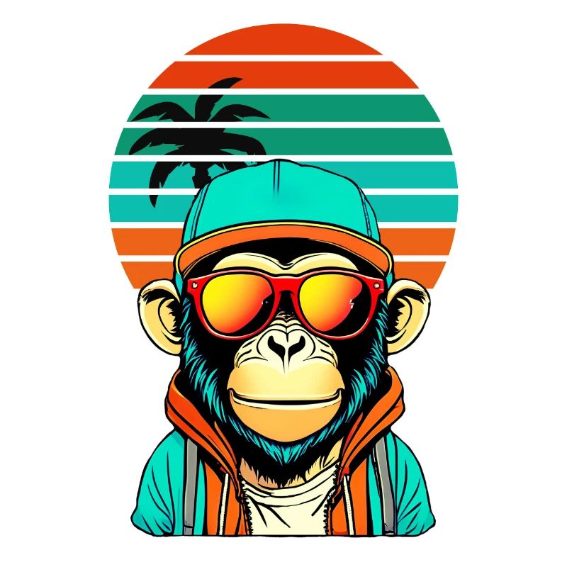 Chilled chimpanzee with cool sunglasses