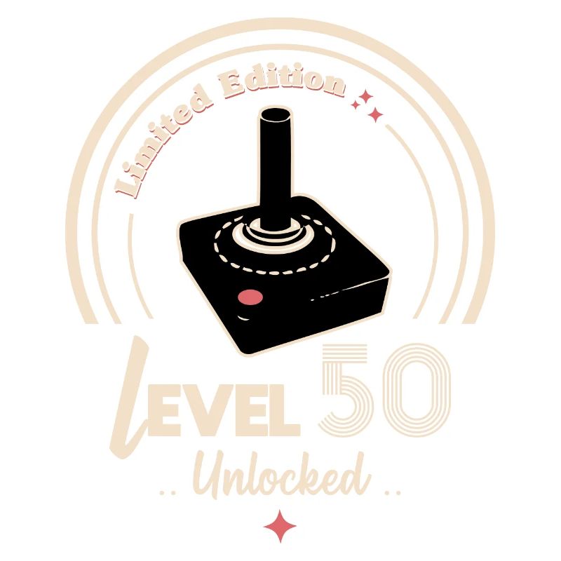 Design Badge Level 50 Retro Console