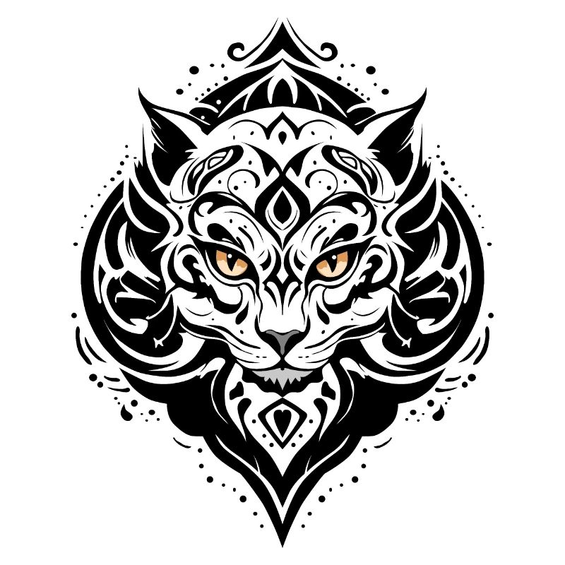 CAT TATTOO BLACK