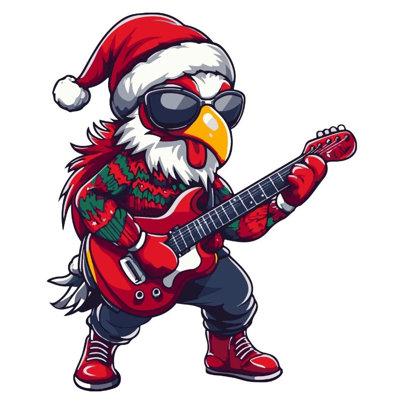 Guitare de Noël Coq