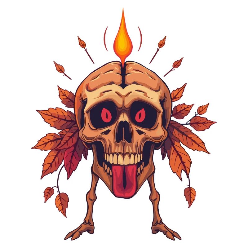 Totenkopf mit Kerze