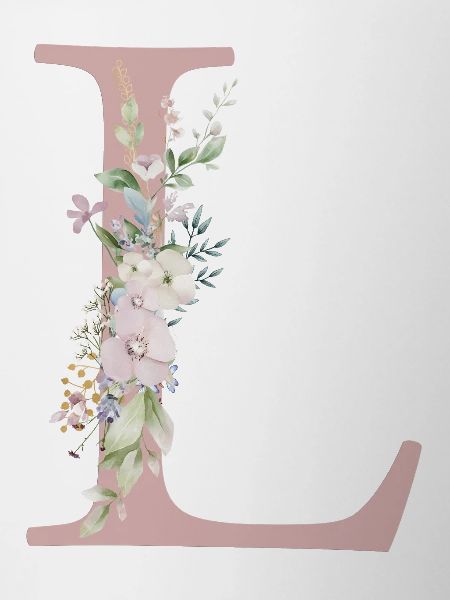 L Monogram, Floral, Personalizable
