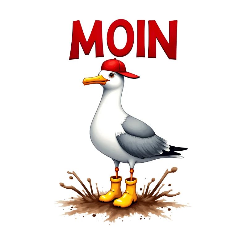 Seemann Möwe im Wattenmeer mit Moin
