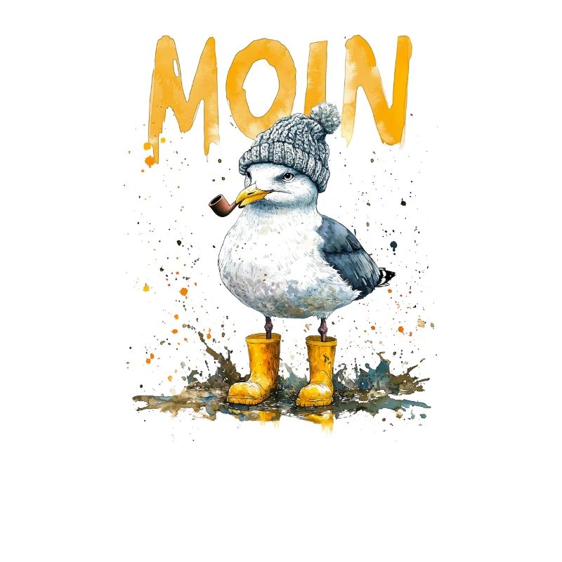 Seaman Seagull dans la mer des Wadden avec Moin