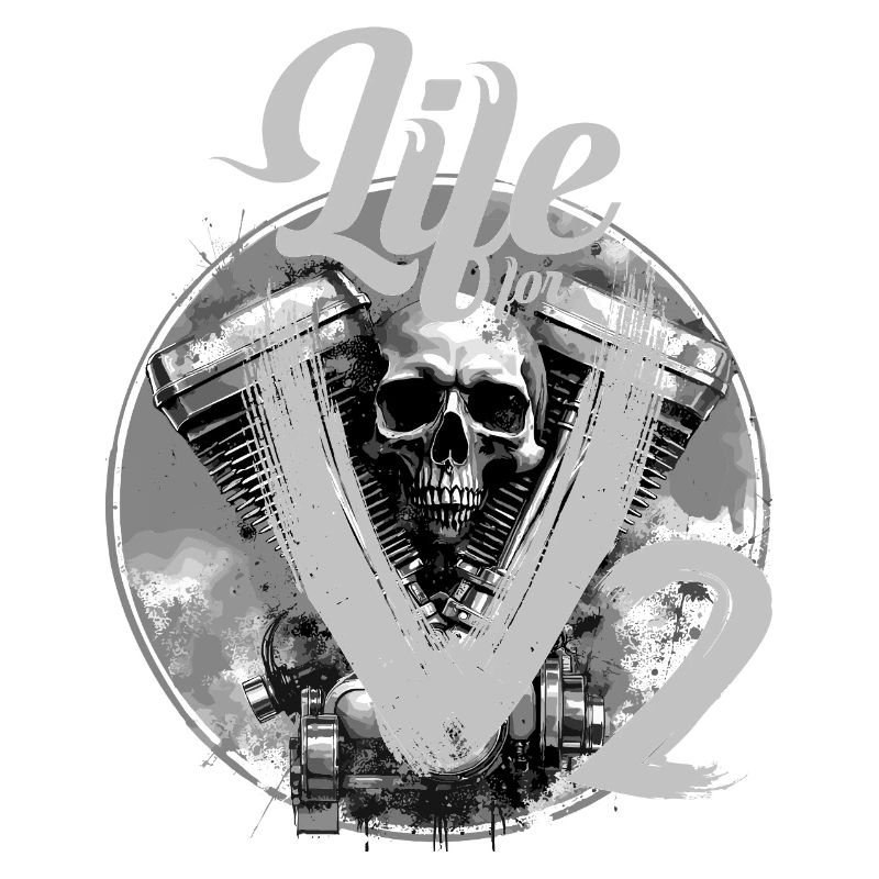 V-Twin Motorcycle Skull Design