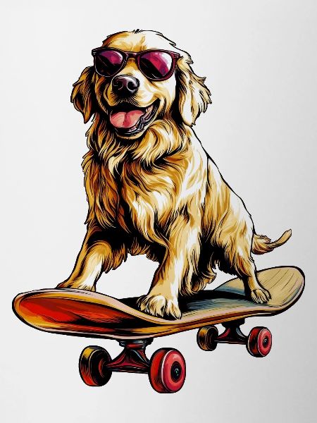 Skateboard Golden Retriever