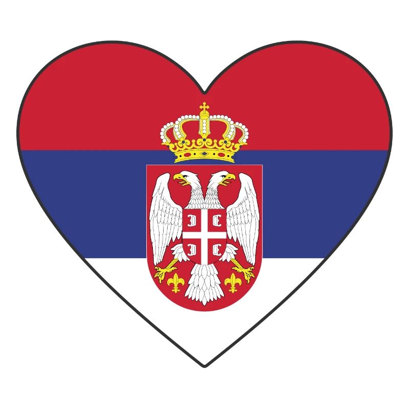 Cœur de drapeau de la Serbie