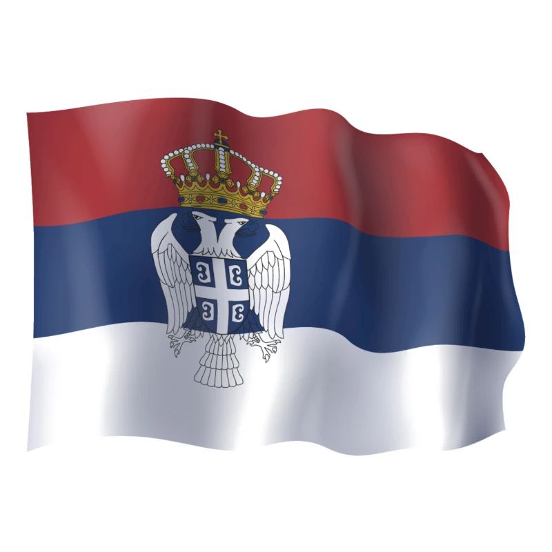 Drapeau flottant de la Serbie