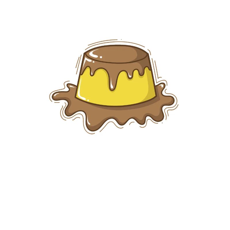 creamy pudding with chocolate sauce dessert