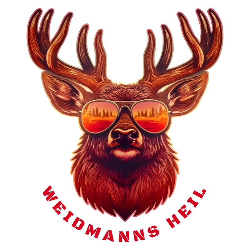 Hirschkopf Weidmanns Heil Jagdtrophäe  Jäger