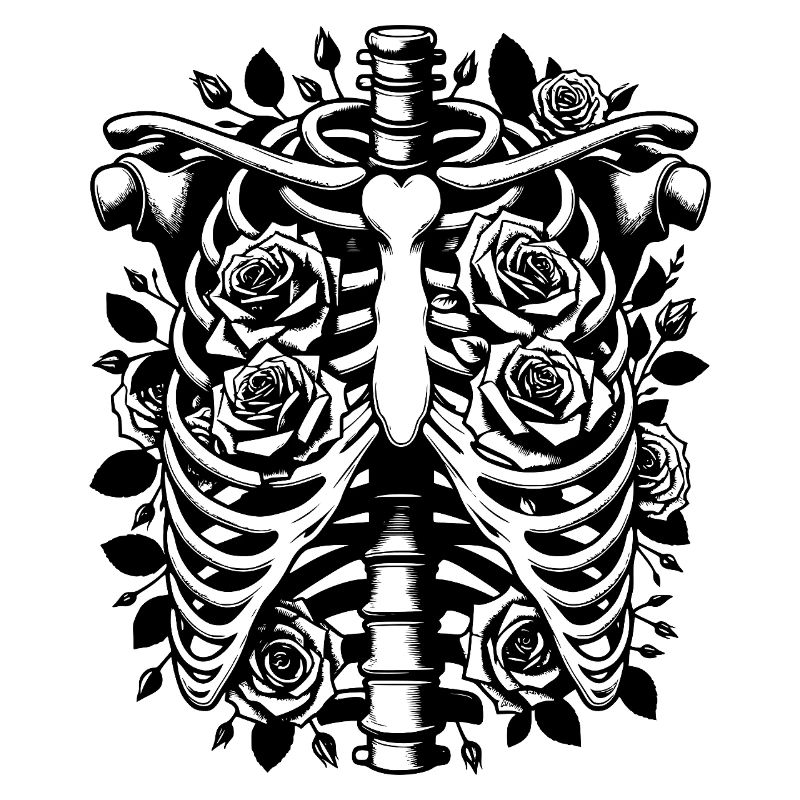 Côtes anatomiques avec des roses – Artful Design