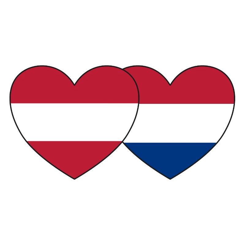 Autriche Drapeau Hollande Coeur