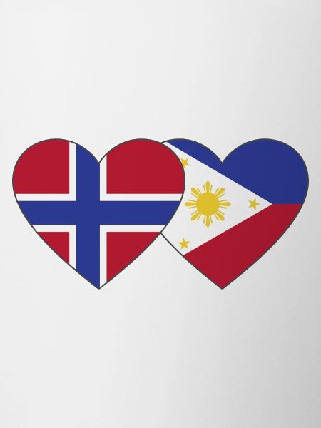 Norway Philippines Flag Heart