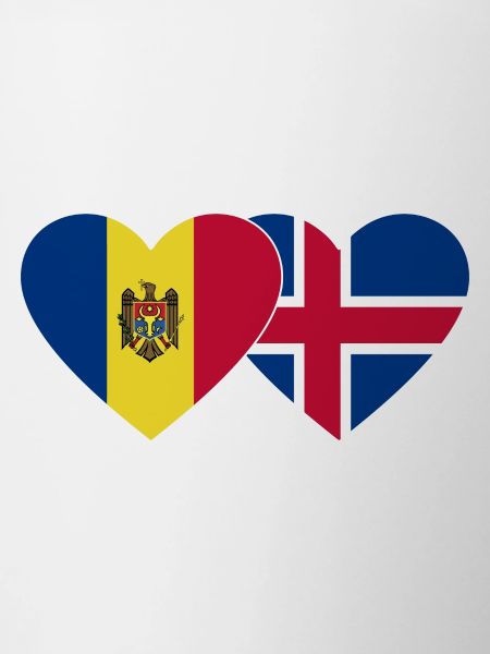 Moldova Iceland Flag Heart