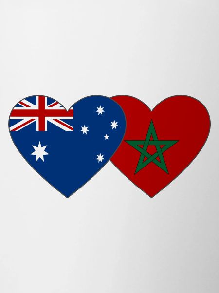 Australia Morocco Flag Heart