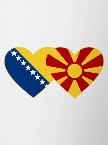 Bosnie Macédoine Drapeau Coeur