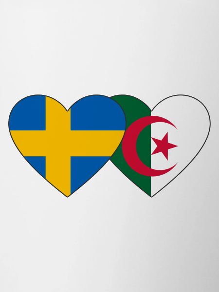 Suède Algérie Drapeau Coeur