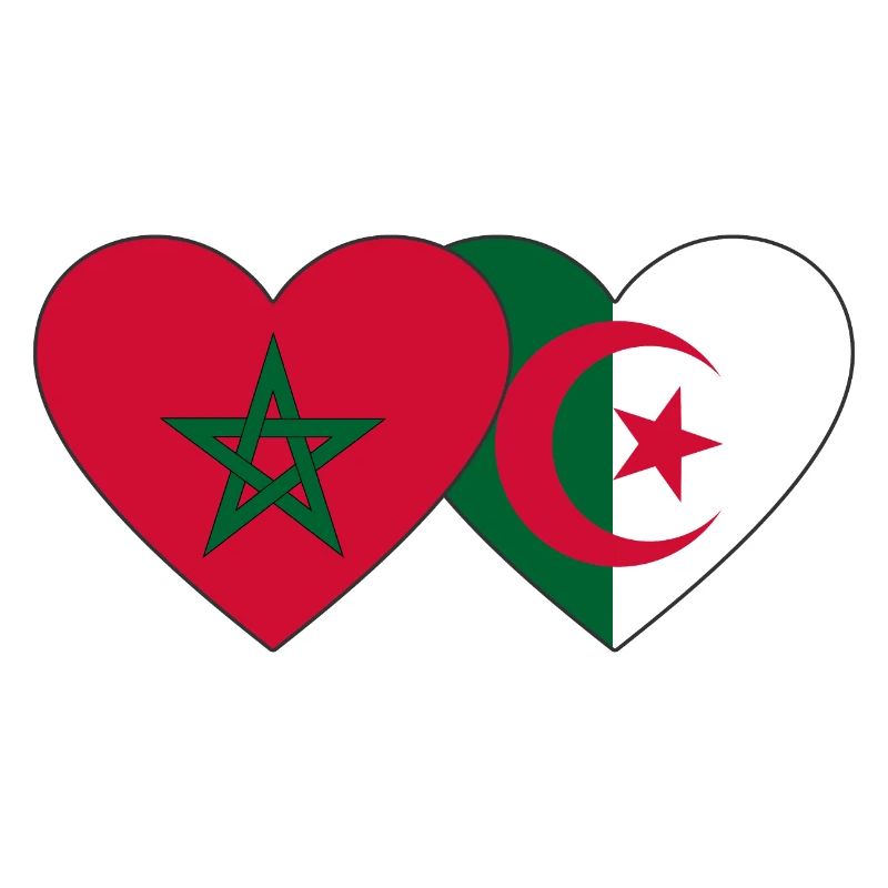 Maroc Algérie Drapeau Coeur