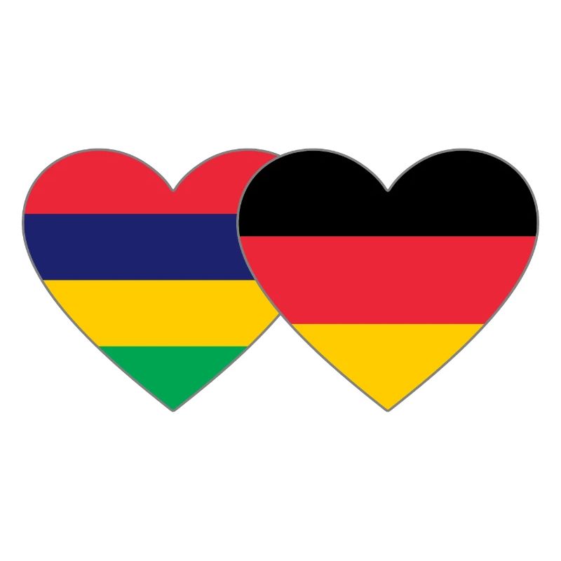 Mauritius Germany Flag Heart
