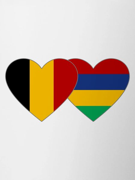 Belgium Mauritius Flag Heart
