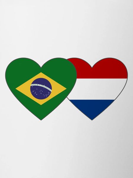 Brésil Hollande drapeau coeur