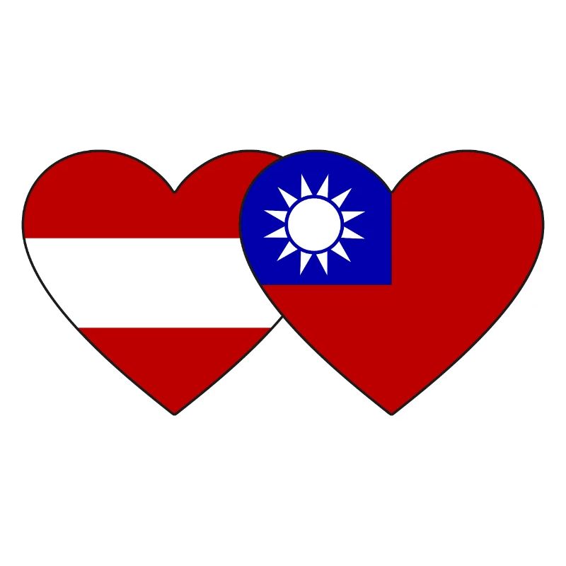 Autriche Taiwan Flag Heart