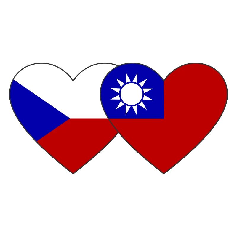République tchèque Taïwan Flag Heart