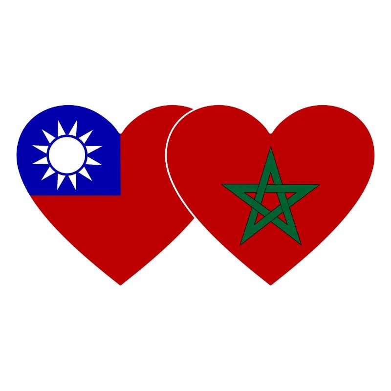 Taiwan Maroc Flag Heart