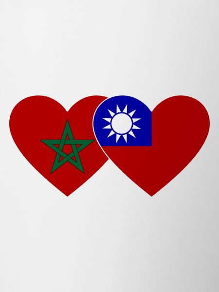 Morocco Taiwan Flag Heart