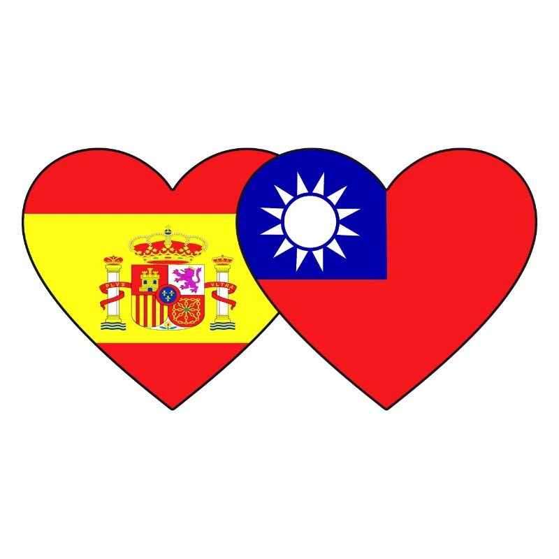 Espagne Taiwan Flag Heart