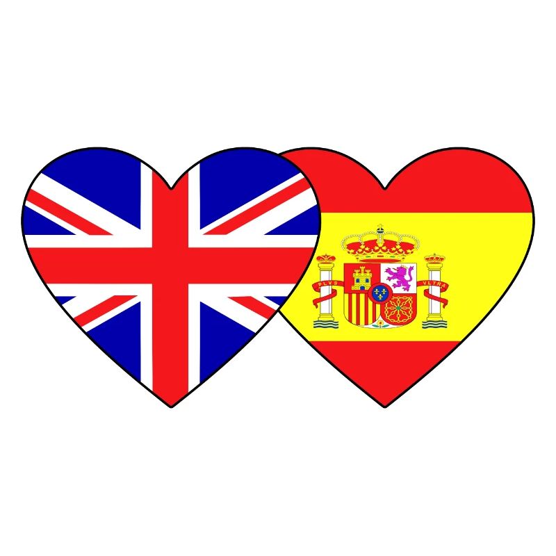 Angleterre Espagne Flag Heart