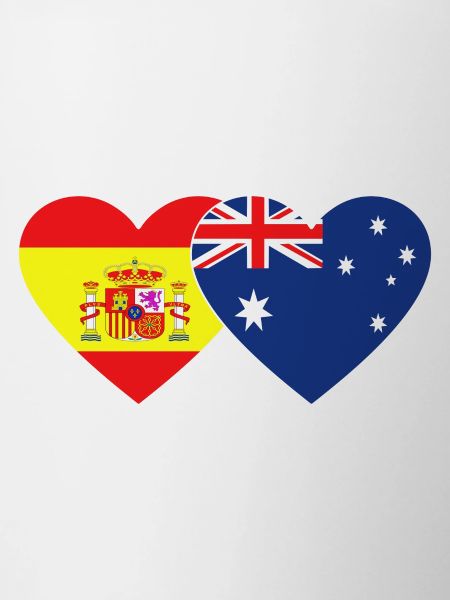 Spain Australia Flag Heart