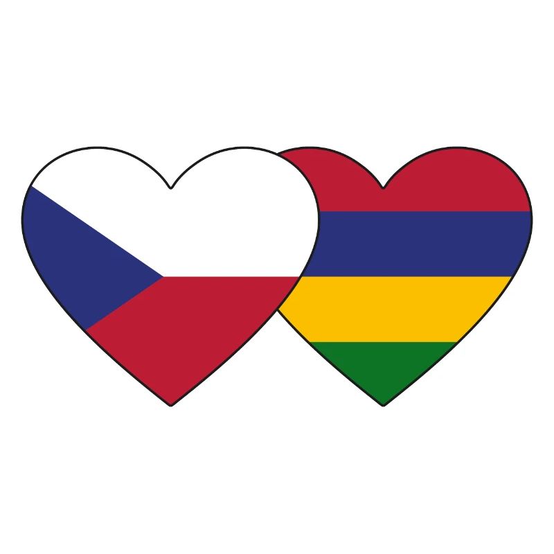 République tchèque Maurice Flag Heart
