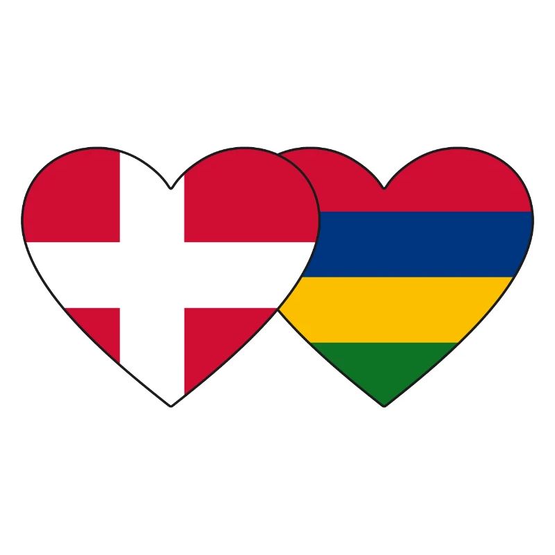 Danemark Maurice Flag Heart