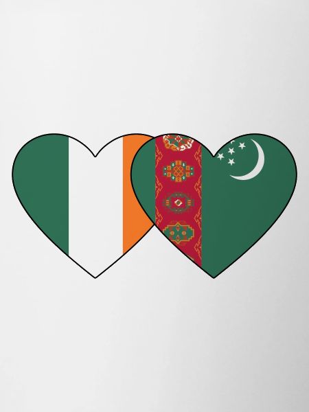 Ireland Turkmenistan Flag Heart