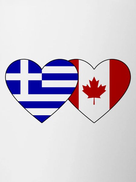 Grèce Canada Flag Heart
