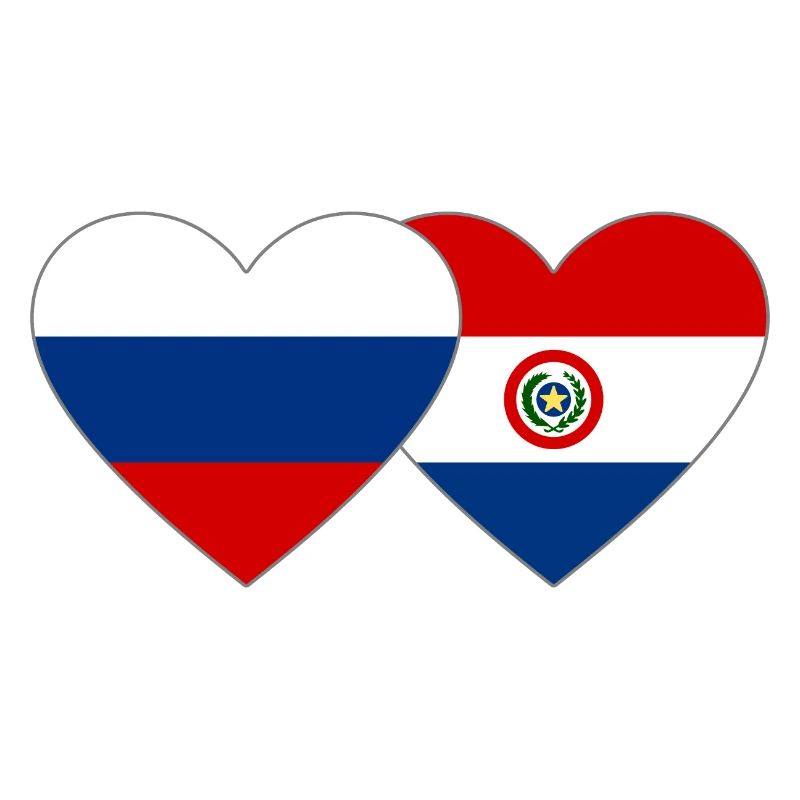 Russie Paraguay Drapeau du Cœur