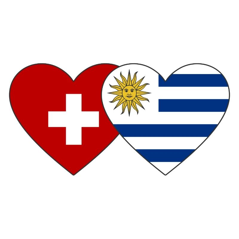 Suisse Uruguay Drapeau Coeur