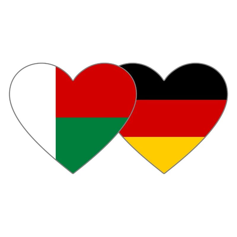 Madagascar Germany Heart Flag