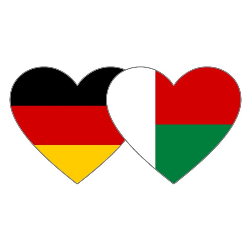 Germany Madagascar Heart Flag