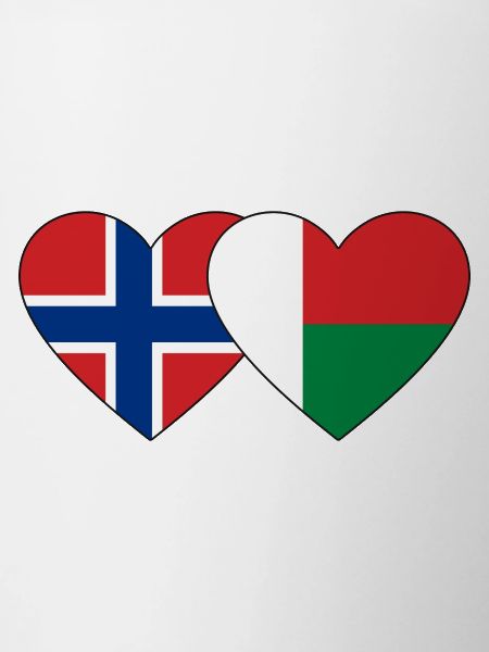 Norway Madagascar Heart Flag