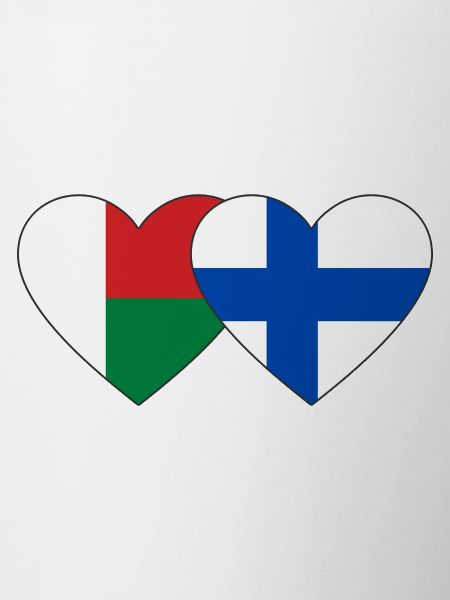 Madagascar Finland Heart Flag