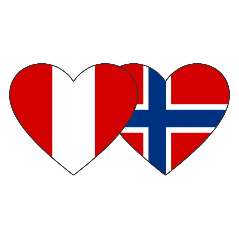 Peru Norway Heart Flag